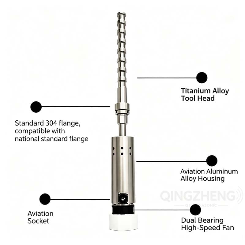 Industrial Ultrasonic Tubular Vibrating Rod | Immersible Liquid Processor & Sonochemical Reactor - QZ Ultrasonic - Image 5